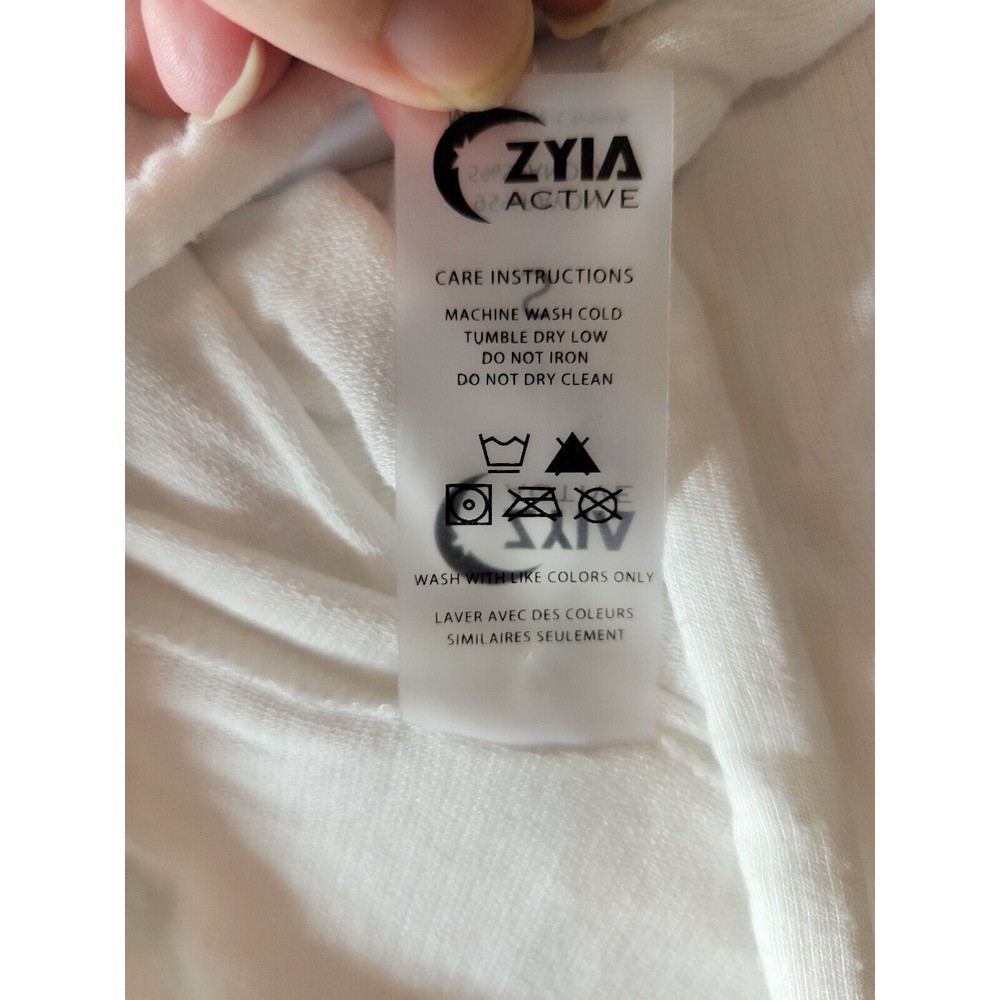 Zyia Active Women's Size Small Cropped Hoodie Sleeveless White Lightweight - Picture 5 of 8